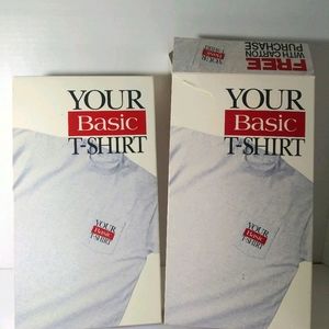 2x Vintage Basic Cigarette 90s Pocket T Shirts